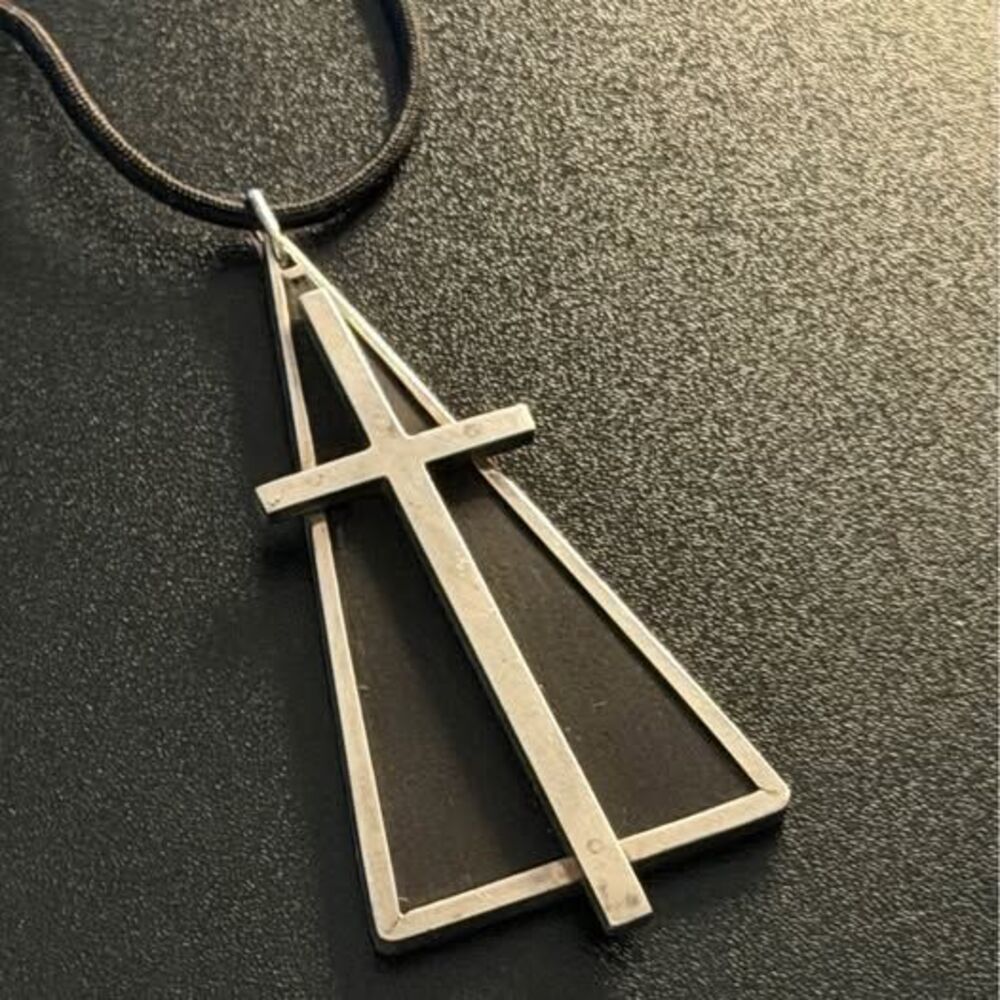 James Avery Sterling Silver Cross in a Shadowbox Pendant Neckalce